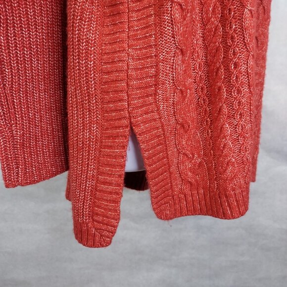 cAbi Sweater Women's Small Playoff Pullover Cable Knit Crew Neck Tunic Orange - Picture 4 of 16